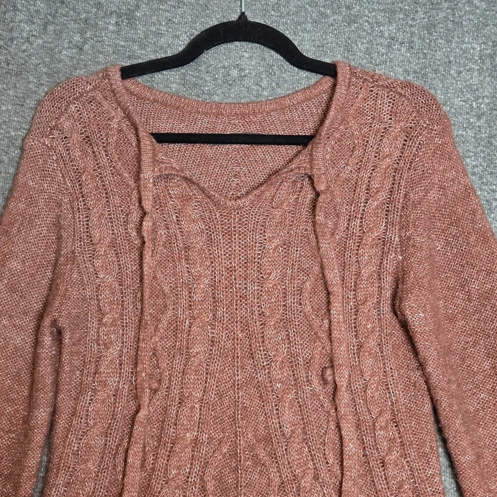 Prana Cable Sweater Womens Size Small Wool Blend Knit Fringe Pullover BOHO‎